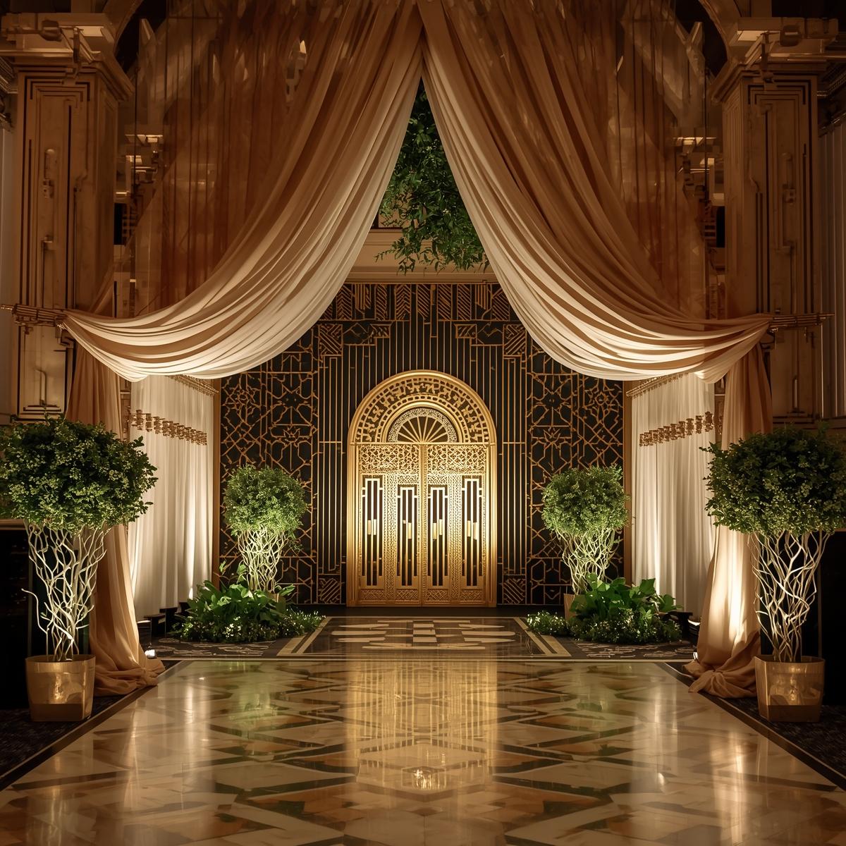 Elegant Art Deco event decoration setup